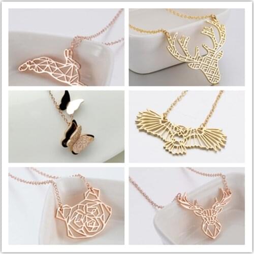 Fashion Women Hollow Butterfly Stainless Steel Necklace Skull Pendant Mens Best Quality Cool Punk Party Jewelry Halloween Gifts