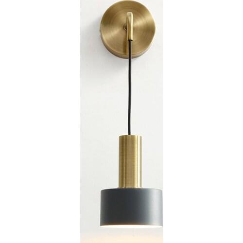 Nordic Modern Style Bedroom Wall Lamp Bedside Living Room Hotel Study Aisle Porch Fashion Simple Iron Bracket Light