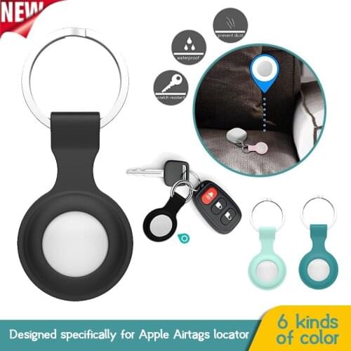 New For Apple Airtags Liquid Silicone Protective Sleeve For Apple Locator Tracker Anti-lost Device Keychain Protective Sleeve