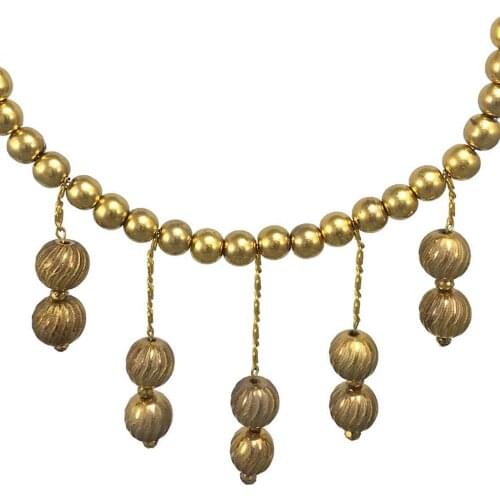 Necklace 24k Gold Painted Glass Beaded Handmade Woman Fashion Jewelry Made In Turkey N1389