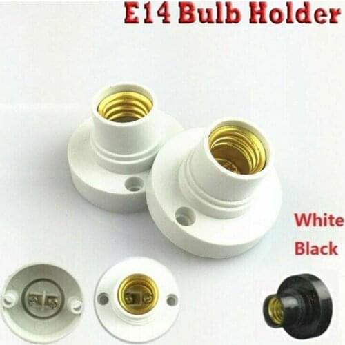 E14 Black White Conversion Flat Lamp Holder Lamp Switch Protection Screw Base Screw PBT Lamp Environmental To Big Small H7Q7