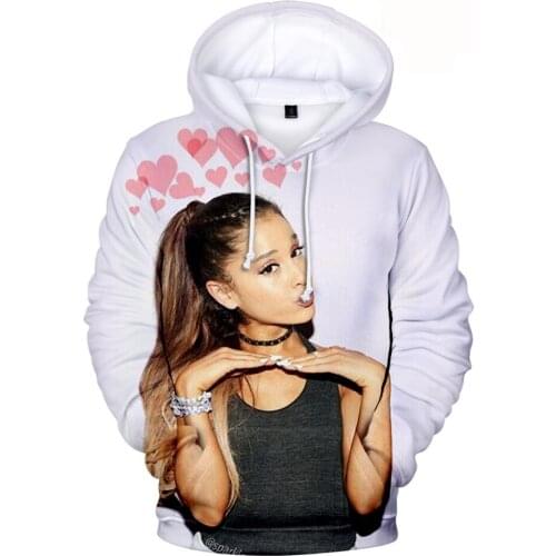 Casual 3D Hoodies Ariana Grande 3D sweatshirts Women/Men Long kpop Sleeve Hooded women Sweatshirt Casual child Clothing Tops