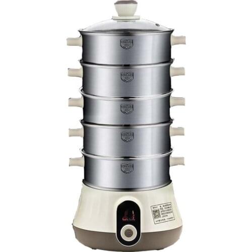 Industrial 5 layers give steam in 15S PP plastic stainless steel electric mini steam cooking pot