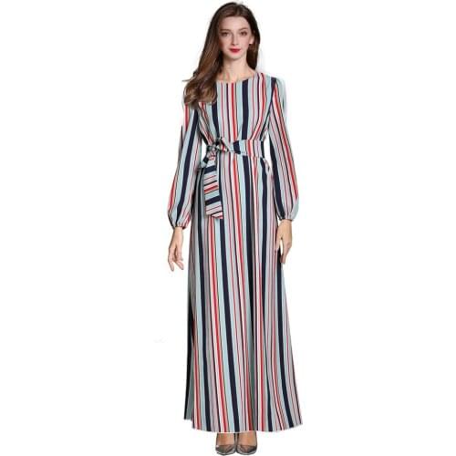 Eid Ramadan Striped Abaya Dubai Turkey Hijab Muslim Dress Islam Clothing Dresses For Women Robe De Soiree Longue Femme Kaftan