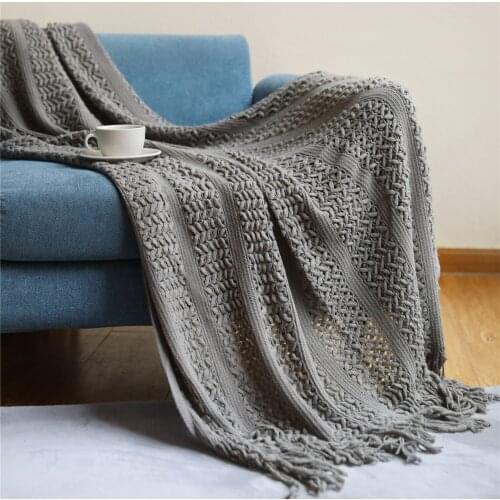 TONGDI Soft Warm Plaid Lace Fringed Knitting Wool Blanket Pretty Gift Decor For Summer Sofa Girl All Season Handmade Sleeping