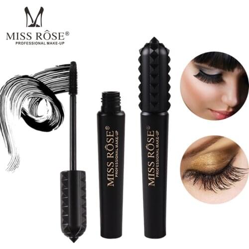 Miss Rose Black Waterproof Mascara Natural Roll-up 3d Eye Mascara Fiber Lashes Cosmetics Makeup Gift for Women Hot Selling