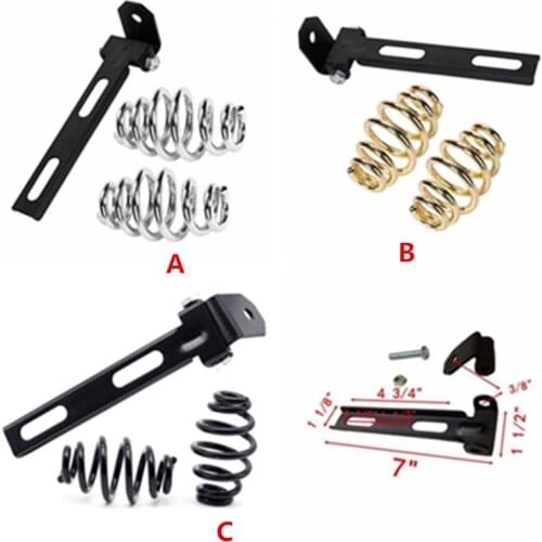 Universal Motorcycle Solo Seat 3'' Springs Bracket Mounting Set Dual Sport bike Cruiser Bobber Chopper Touring Atv Scooter