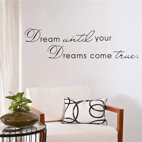 2017New Dream Until Your Dream Come True Quote Vinyl Wall Sticker Art Decal Home Decor Bedroom Decor