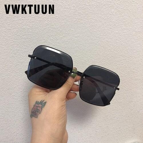 VWKTUUN Rimless Sunglasses Women Alloy Frame Oversized Sun glasses For Womens Square Luxury Sunglasses Gradient Lens Glasses