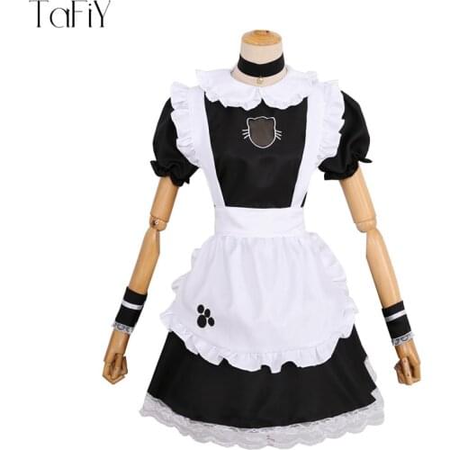 TaFiY New Sexy Lingerie Maid Dress Anime Cosplay Costume Female Headwear Apron Lolita Uniform Woman Mandalorian Japanese Dress