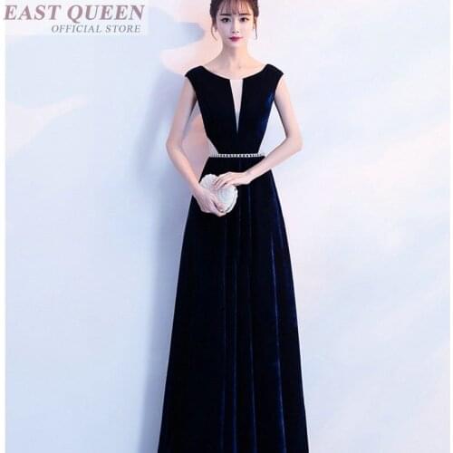 High quality women dress Chinese velvet elegant sundresses tunic o-neck summer high waist floor-length female dress DD505 L
