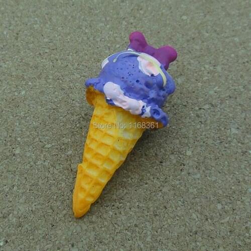 1pcs/lot resin solid pink bow ice cream cones 37mm Cabochons Hair Bow Center Card Frame Making Craft DIY B402-5