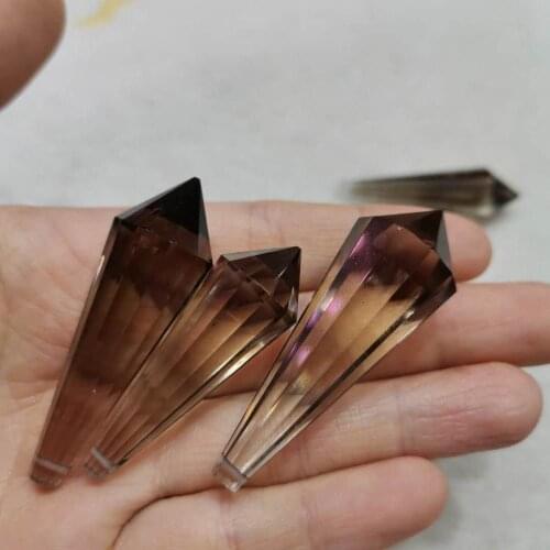 1pc Natural Smoky quartz Crystal polyhedron Rock crystal Pendulum