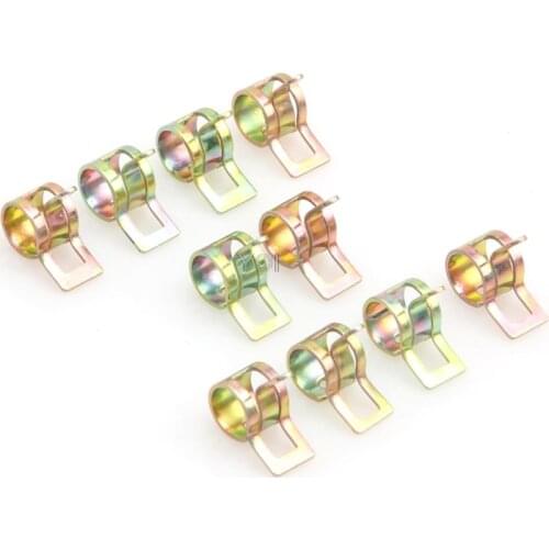 10Pcs Spring Clip Fuel Line Hose Water Pipe Air Tube Clamps Fastener DIY 6-15mm Drop Ship