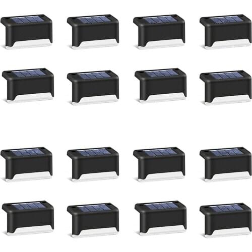 16PCS Solar Light Solar Garden Lights Outdoor Waterproof Solar Led Fence Lamp for Patio Stairs Garden Pathway Step Yard