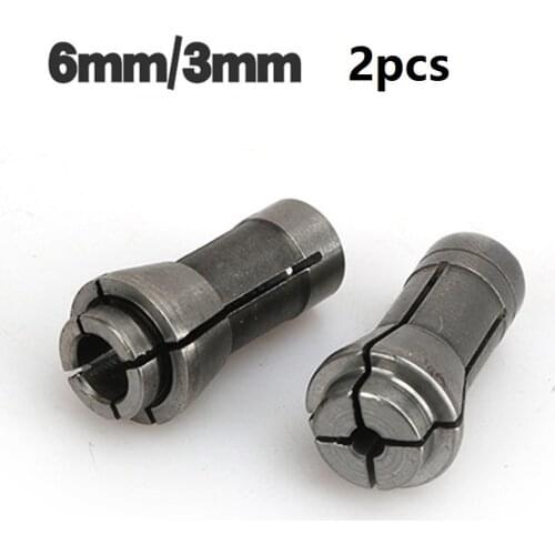 2pcs Trimming Engraving Machine Collet Chucks Die Grinder Router 3/6mm Bit Shank Adapter Holds Arbors Shanks Tools Woodworking