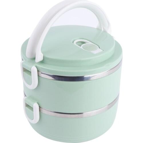 2 Layer Stainless Steel Lunch Box Thermal Insulated Lunch Box Bento Food Picnic Container With Handle Lunch Box