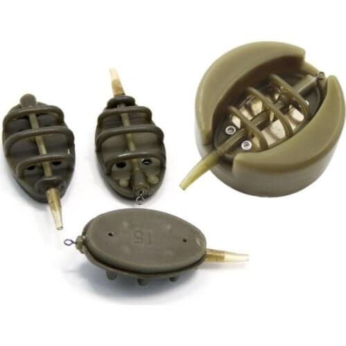 4 Pcs/Set Carp Fishing Different Size Feeder 15/20/25/35g, 30/35/50/60g Mould Set for Fishing Bait Holder Tool Tackle