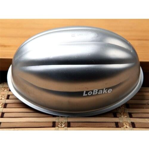 5pcs/lot) Newest big size 12.8*8.5*4.8cm half pawpaw egg shape aluminium jelly tart mold cup bread cake mould DIY baking tools