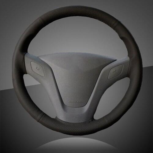Auto Braid on the Steering Wheel Cover for Chevrolet Sail 2010-2014 Car Braid Steering Wheel Cover Leather Interior Accessories