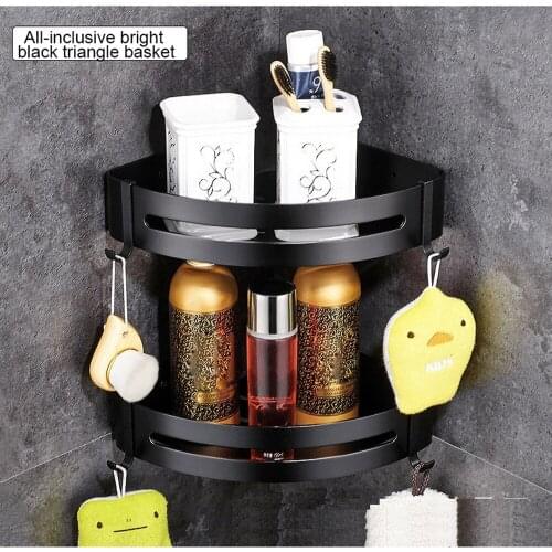 Traceless Triangle Bathroom Shelves Shower Corner Shelf Storage Rack Bathroom Basket Holder Organizer Shower Shelf no punch 4