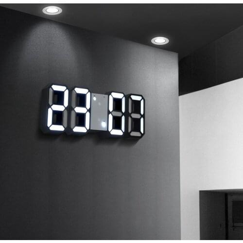 3D USB LED Digital Wall Clock Electronic Desk Table Desktop Alarm Clock 12/24 Hours Display Home Decoration Wake up night lights