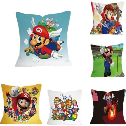 Super Mary Mario Cartoon Pillowcase Home Furnishing Decoration Anime Pillow Cushion Cover Birthday Gift Without Pillow