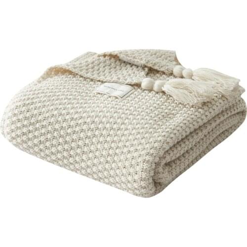 Tassels Baby Cobertor Blankets Warm Decorative Sofa Blanket for Bed ChairNordic Style Knitted Blanket with