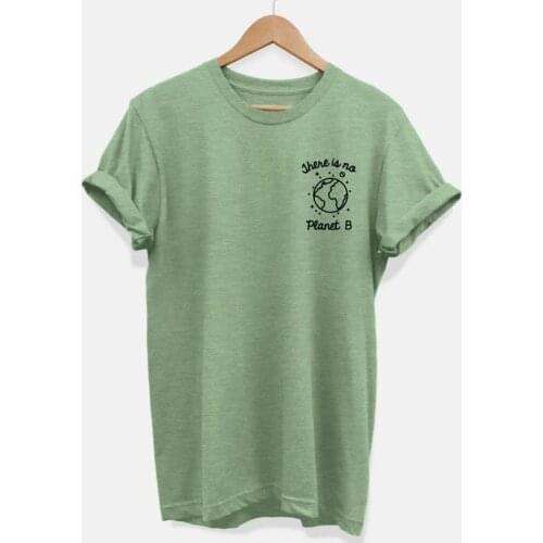 There Is No Planet B Pocket Print T-shirt Stylish Summer Ethical Vegan Tshirt Women Crewneck Slogan Graphic Tees Tops Plus Size