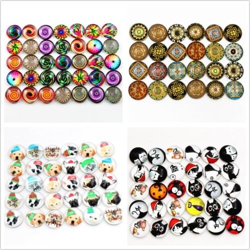Hot Sale 50pcs 12mm Mixed Handmade Photo Glass Cabochons (G2-03)