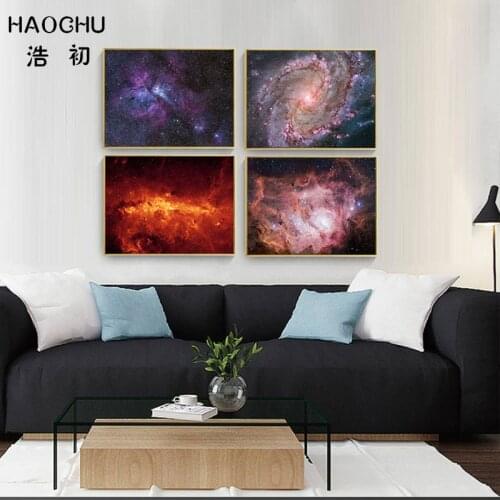 HAOCHU Home Decor Abstract Starry Sky Wall Art Print Poster Decoration Picture Canvas Painting For Kids Childrens Living Room