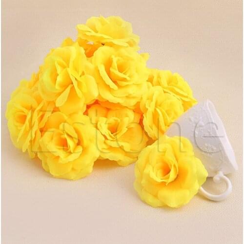 20Pcs Roses Artificial Silk Flower Heads DIY Small Bud Party Wedding Home Decor