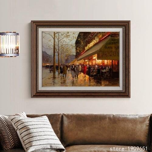 No frame impression figures street light landscape canvas printings oil painting printed on cotton wall art decoration picture