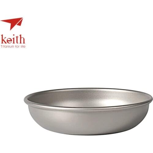 Keith Camping Titanium Dishes 150ml-450ml Saucer Outdoor Tableware Camping Plates Cutlery Ti5362/Ti5368