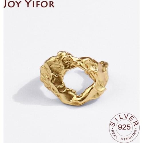 925 Sterling Silver Rings for Women Bumps Vintage Wedding Trendy Jewelry Large Adjustable Antique Rings Anillos