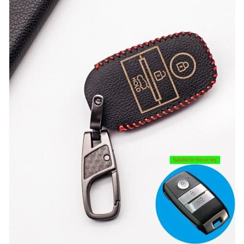 100% Leather car key cover case for kia ceed rio sportage r k3 k4 k5 ceed sorento cerato optima 2015-2018 key case