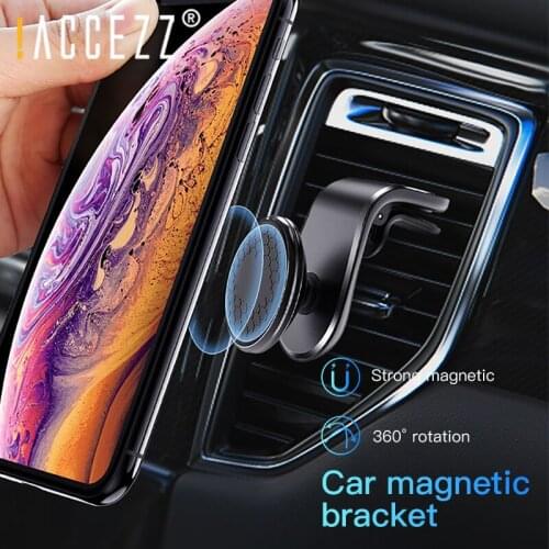 !ACCEZZ Metal Magnetic Car Phone Holder Air Vent Mount Stand For iPhone 11 Samsung S9 S10 Xiaomi In Car Magnet Universal Bracket
