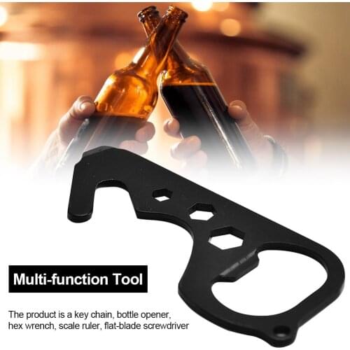 Multi-function Stainless Steel Multi Tool Card Bottle Opener Keychain High Hardness Twist Bottle Opener For Camp Can Wine Beer
