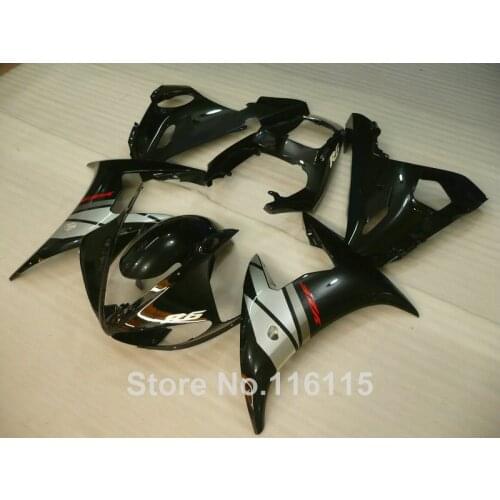 MOTOMARTS Fit for YAMAHA R6 fairing kit 2003 2004 2005 silver black YZF R6 fairings set 03 04 05 full kits #14