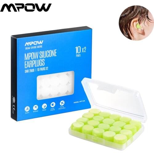 Mpow Waterproof 40PCS Silicone Soft Water Sport Earplugs Showering Protective Ear Plugs Swimming Earplugs For Children Earmuffs