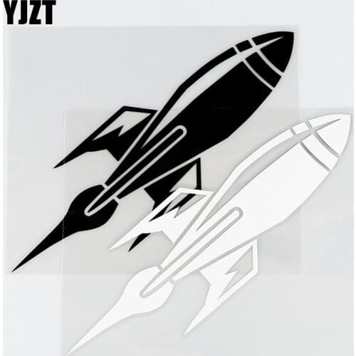 YJZT 13.8×12CM Rocket Launching Funny Decor Fire Arrow Vinly Decal Car Sticker Black / Silver 10A-0409