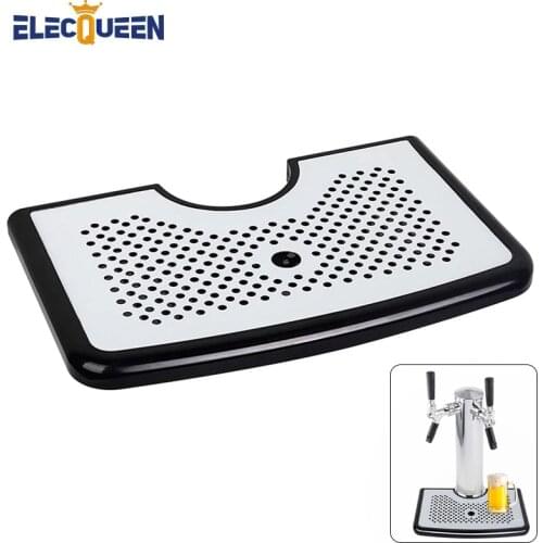Beer Drip Tray , Kegerator Surface Mount Beer Beverage Drip Tray with Beer Tower Cut Out & Non-Slip Grip No-Drain Hole,Bar Tools