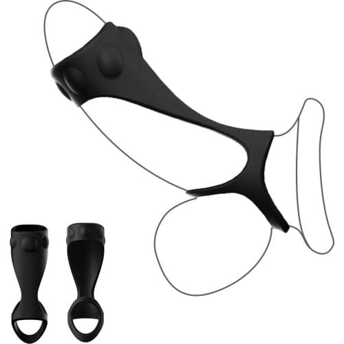 Chastity Devices Scrotum Bind Delay Ejaculation Black Cock Rings Sex Toys For Men Erection Adult Products Elastic Penis Ring