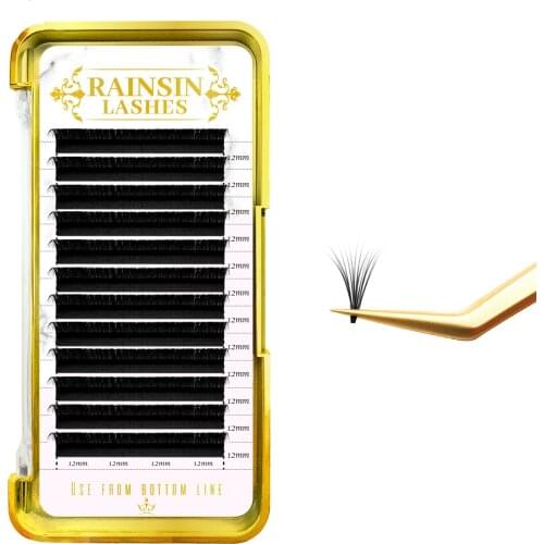 Rainsin 0.03/0.05/0.07 Automatic Blooming Eyelash Extensions C/CC/D/DD Curl Flower Lashes Easy Fan Self Fast Fanning Lashes