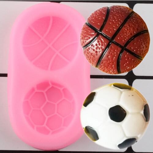 Football Basketball Silicone Molds Chocolate Candy Mold DIY Cupcake Topper Fondant Cake Decorating Tools Polymer Clay Soap Mould