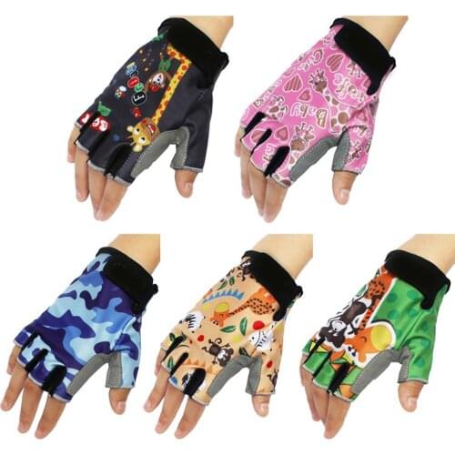 Stylish Children Kids Scooter Bicycle Cycling Half Finger Protection Gloves Summer Bicycle Gym Fitness Gloves MTB Bike Gloves