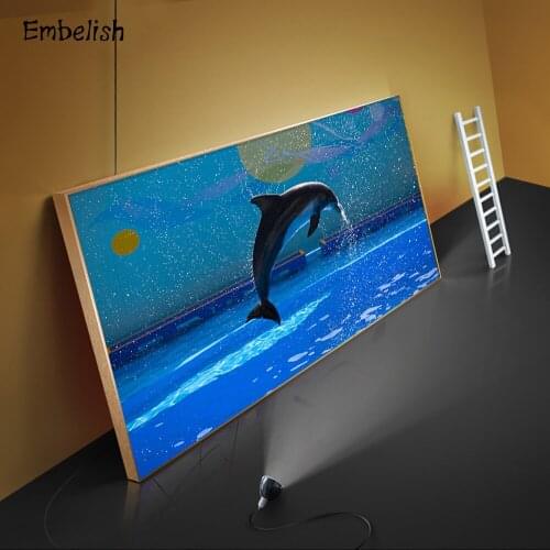 Embelish 1 Pieces Jumping Dophin Underwater Animals Pictures For Living Room Modern Home Decor Wall Art HD Canvas Paintings
