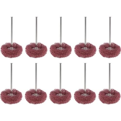 Uxcell Mini Abrasive Wheel Nylon Buffing Polishing Wheels 25X7mm with 2.35mm Arbor for Jewelry Metal Rotary Tool Red 10Pcs