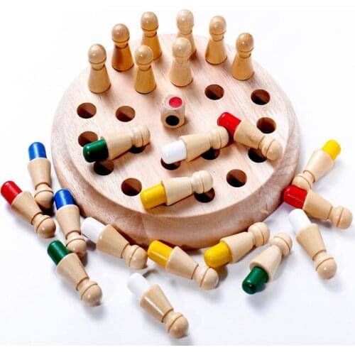 Party game Kids Wooden Memory Match Stick Chess Game Fun Block Board Game Educational Color Cognitive Ability Toy for Children