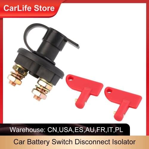 12-24v Car Battery Switch Power Isolator Cut Off Kill Switch + 2 Removable Keys For Marine ATV Truck Boat Car Disconnect